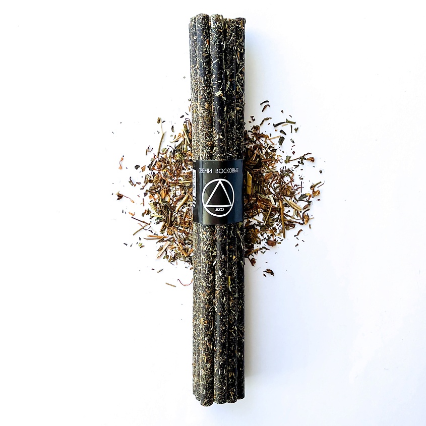 Изображение товара EZO Свечи восковые черные с травами "Защита", 12 шт., 12 шт.