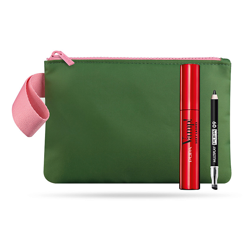 Изображение товара PUPA Подарочный набор с тушью для ресниц и карандашом для глаз с модным аксессуаром Vamp! Sexy Lashes, 12 мл + 0,8 г + 1 шт