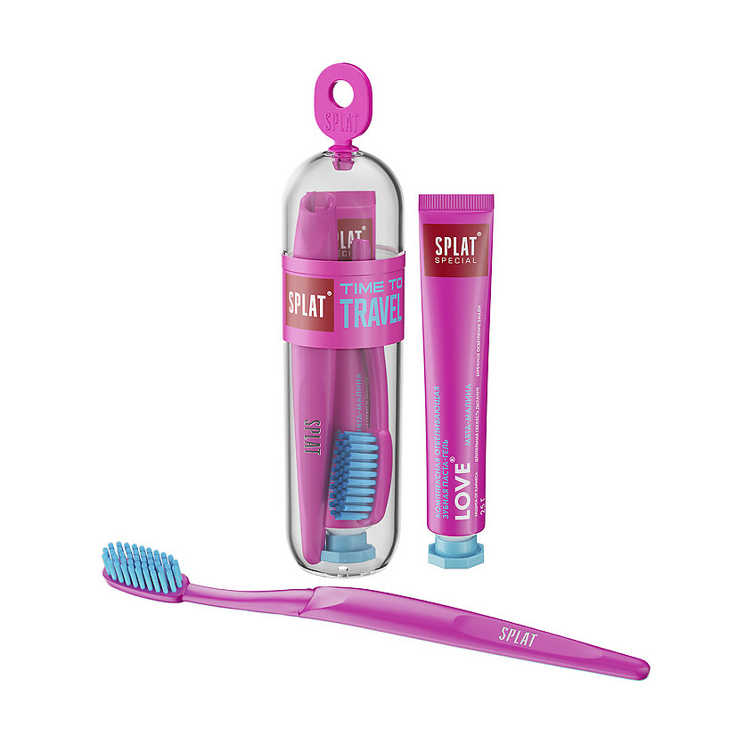 Изображение товара SPLAT Зубная паста "Любовь" в комплекте с зубной щеткой средней жесткости Special Love Time to Travel, 25 г
