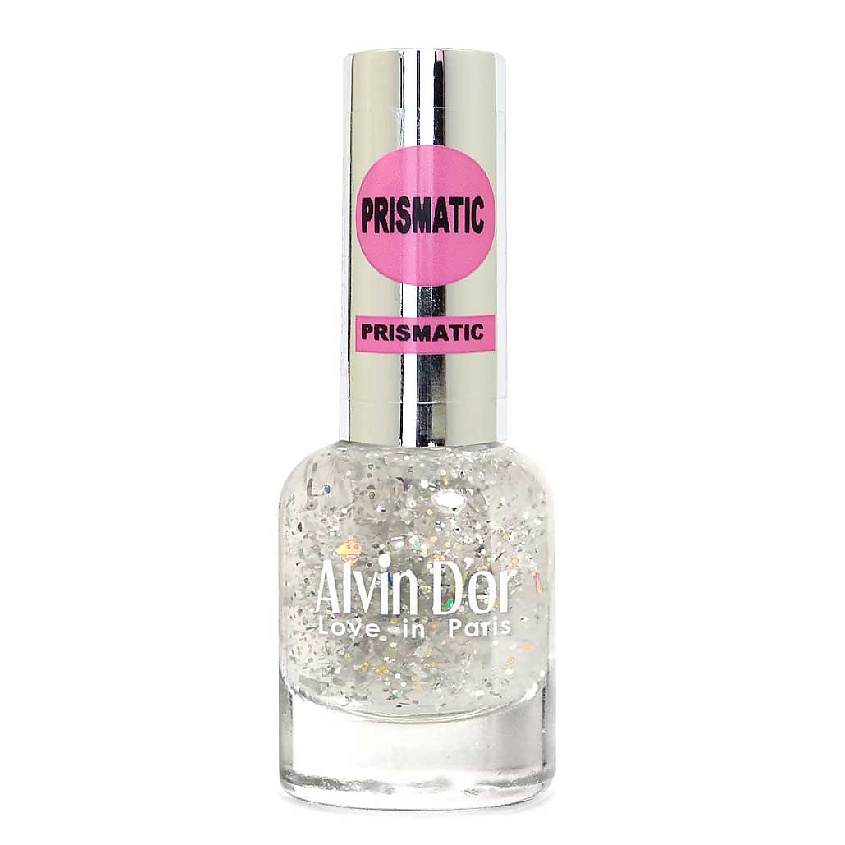 Изображение товара ALVIN D’OR Лак для ногтей PRISMATIC 23 Серебряный неон яркий эффект