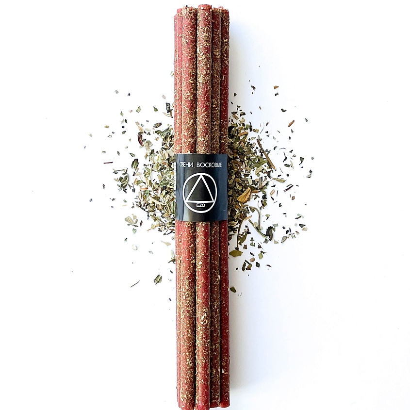 Изображение товара EZO Свечи восковые красные с травами "Любовь", 12 шт., 12 шт.