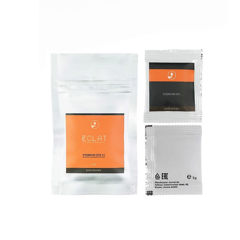 Изображение товара ECLAT Краска для бровей 1+1 EYEBROW DVE, Темно-коричневый, 6 г
