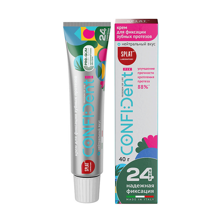 Изображение товара Крем для фиксации зубных протезов CONFIDent Fix, 40 г, надежная фиксация и защита десен