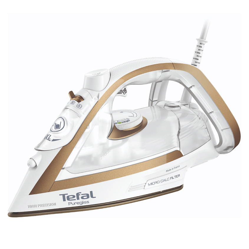 Изображение товара TEFAL Паровой утюг Puregliss FV8042E0, с функцией автоотключения, паровым ударом 270 г/мин, подошвой Durilium Airglide Autoclean, 2900 Вт