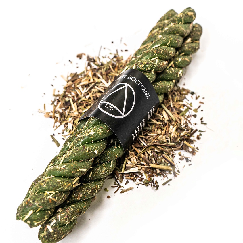 Изображение товара EZO Ритуальные восковые свечи скрутки Денежный призыв 3 шт. натуральный воск травы