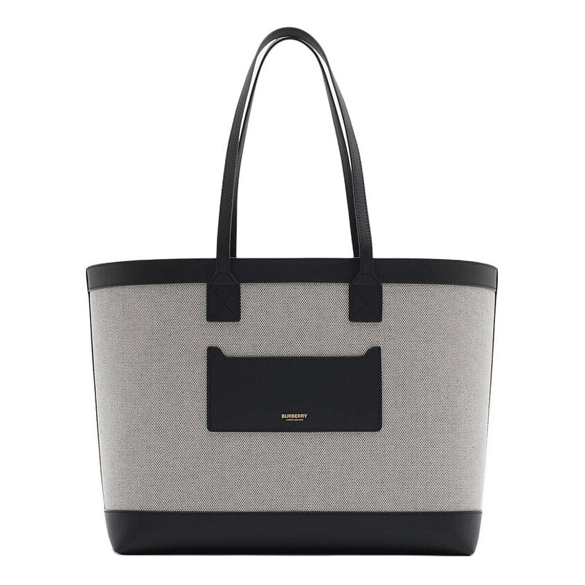 Изображение товара BURBERRY Сумка Canvas With Smooth Calfskin Tote Bag (Bag+Dust Bag), цвет: Серый, размер: One Size