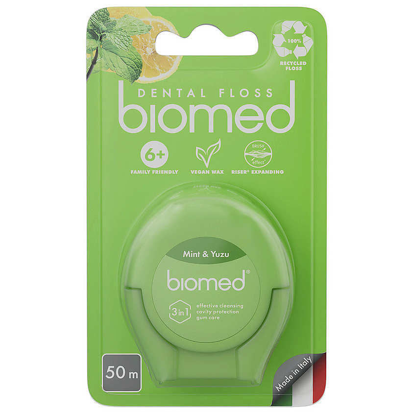 Изображение товара BIOMED Зубная нить Мята и Юдзу Mint and Yuzu Dental Floss, 50 м