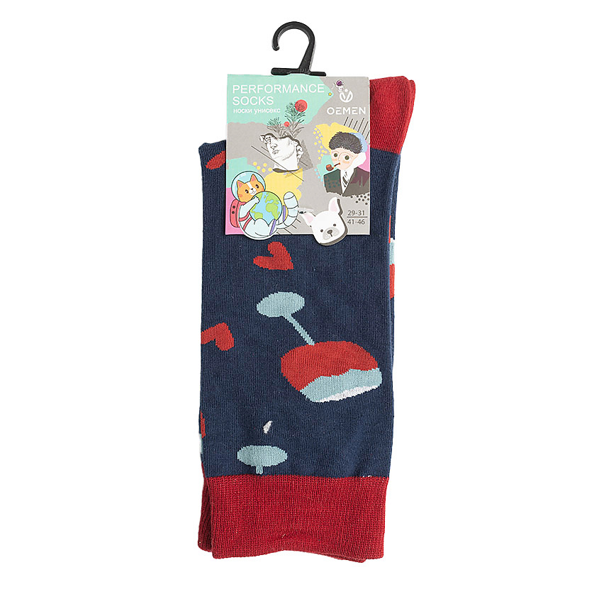 Изображение товара OEMEN Носки унисекс PW710 темно-синий красный размер 29-31 высокого качества