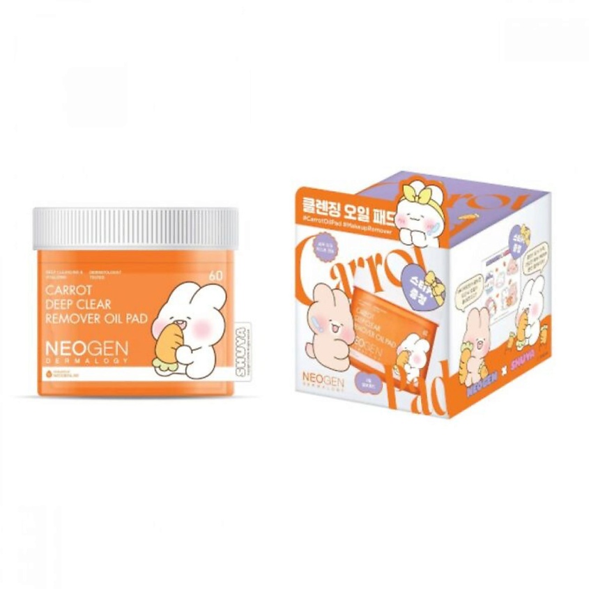 Изображение товара NEOGEN Carrot Deep Clear Remover Oil Pad очищающие пэды для снятия макияжа