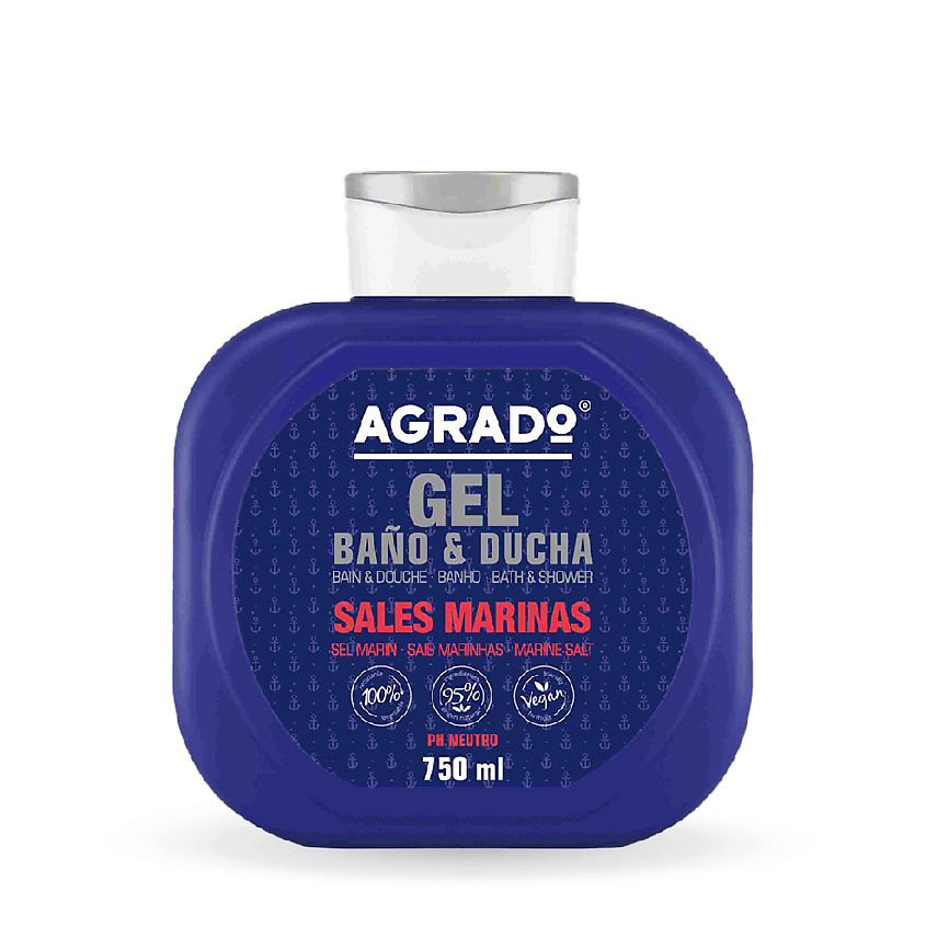 Изображение товара AGRADO Гель для ванны и душа Морская соль, 750мл