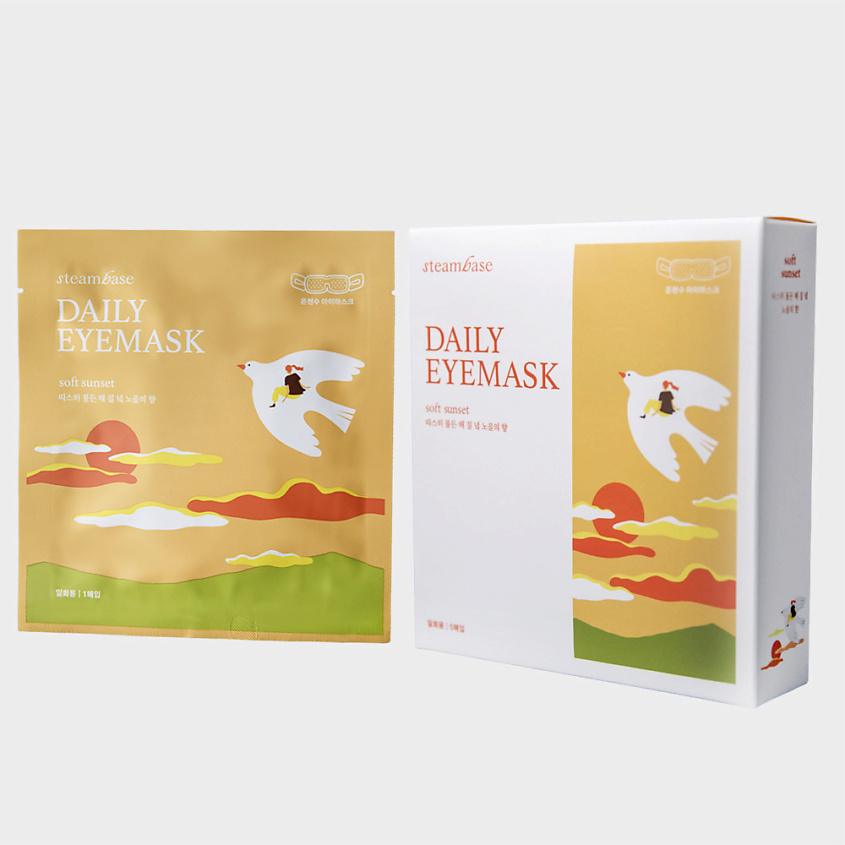 Изображение товара STEAMBASE DAILY EYEMASK SOFT SUNSET Паровая анти стресс аромо маска для глаз Мягкий закат, 5 шт.