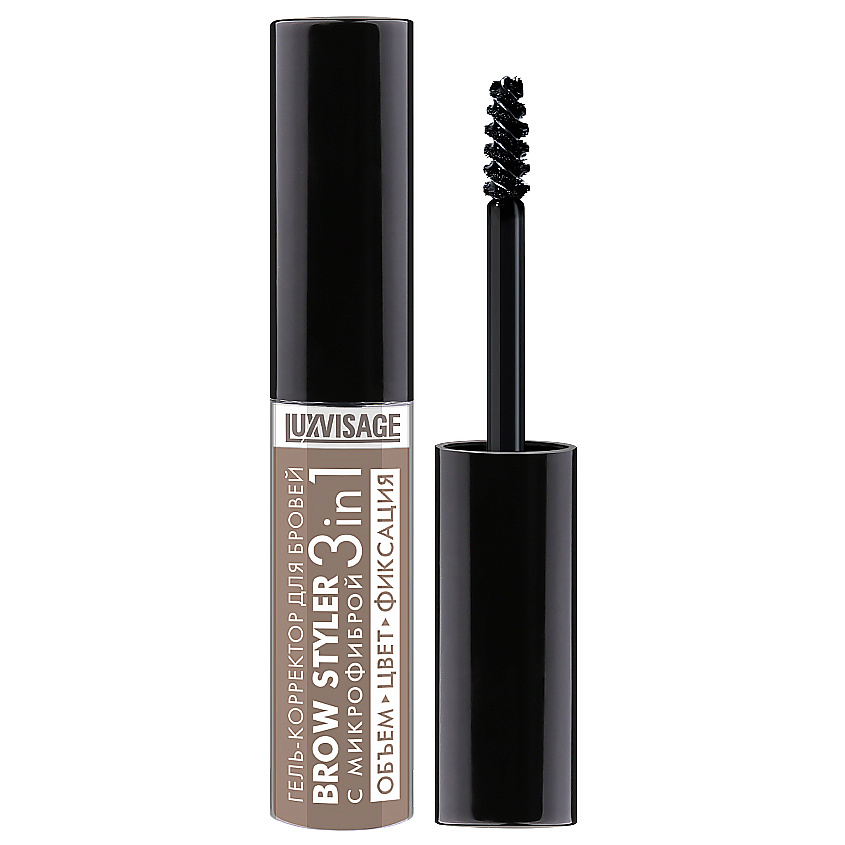Изображение товара LUXVISAGE Гель-корректор для бровей с микрофиброй Brow Styler 3 in 1, № 1 Латте, 5,8 г