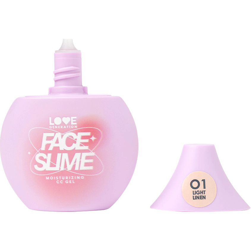 Изображение товара LOVE GENERATION Увлажняющий СС-гель Face Slime, уникальная гелевая текстура, легкое естественное покрытие, № 01 Light Linen – светло-бежевый, 30 мл