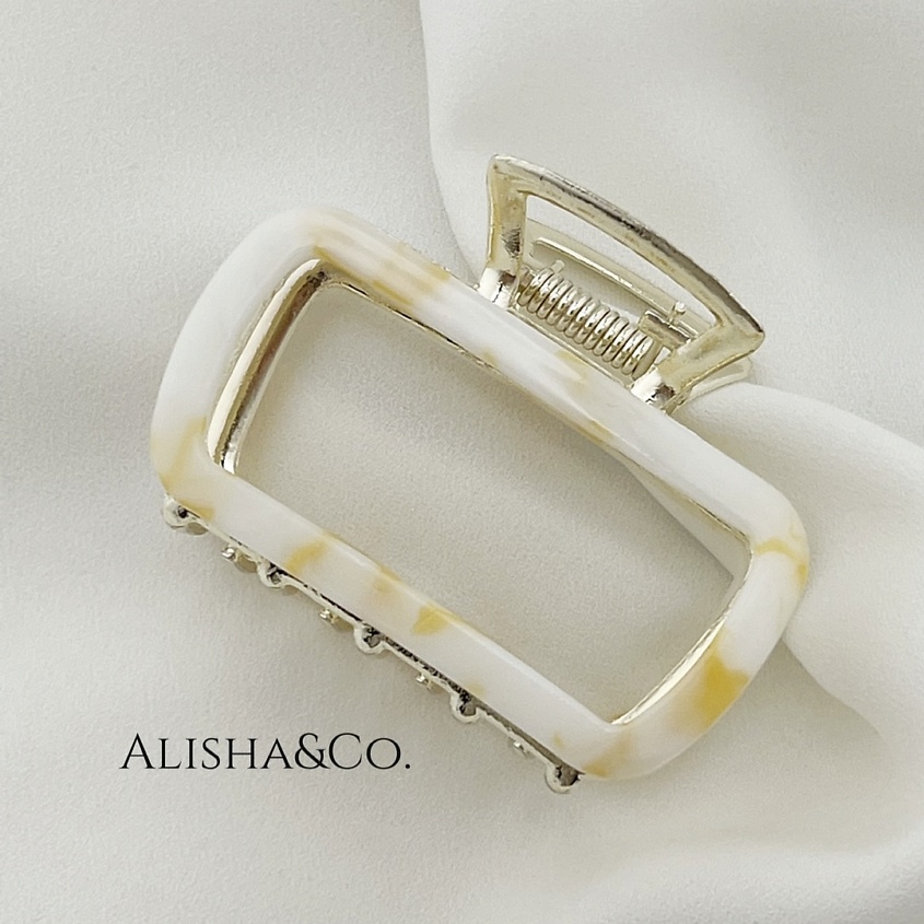 Изображение товара ALISHA&CO. Крабик для волос металлический Unique, Белый