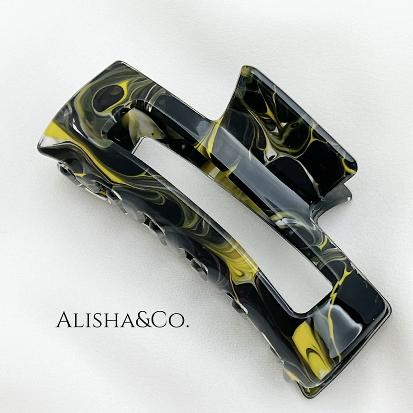 Изображение товара ALISHA&CO. Крабик для волос средний Акварель, Черный