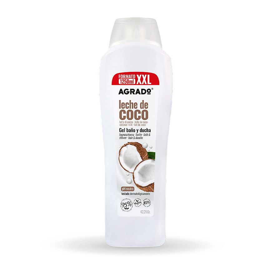 Изображение товара AGRADO Гель для ванны и душа Кокосовое молоко, 1250мл