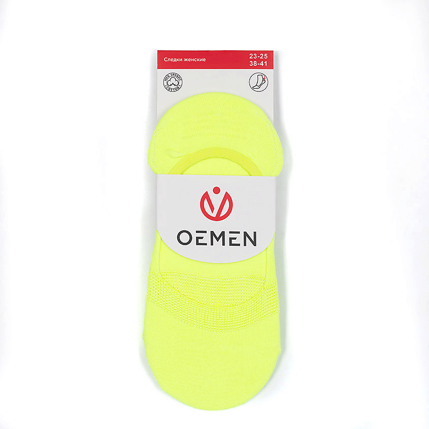 Изображение товара OEMEN Следки с силиконом женские PW154 желтый, Размер 23-25