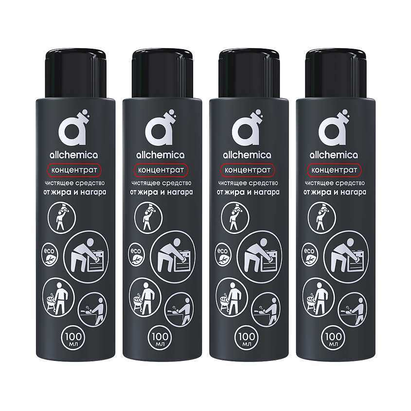 Изображение товара ALLCHEMICA Антижир чистящее средство от жира и нагара концентрат 4 шт., 400