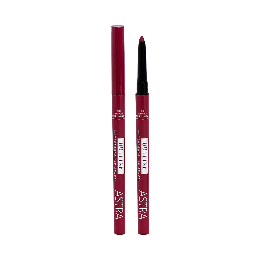Изображение товара ASTRA Контурный карандаш для губ Outline Waterproof Lip Pencil, № 8 Royal Burgundy, 3,5 г