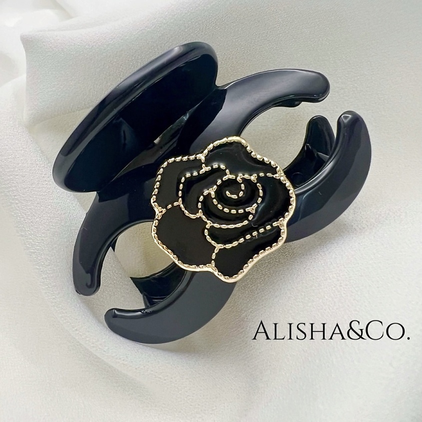Изображение товара Крабик для волос ALISHA&CO. Коко Роза черная для стильной прически