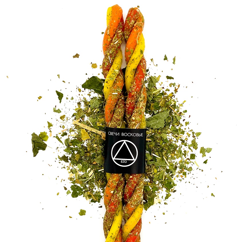 Изображение товара Магические свечи из натурального воска с травами для ритуалов Энергия 2 шт.