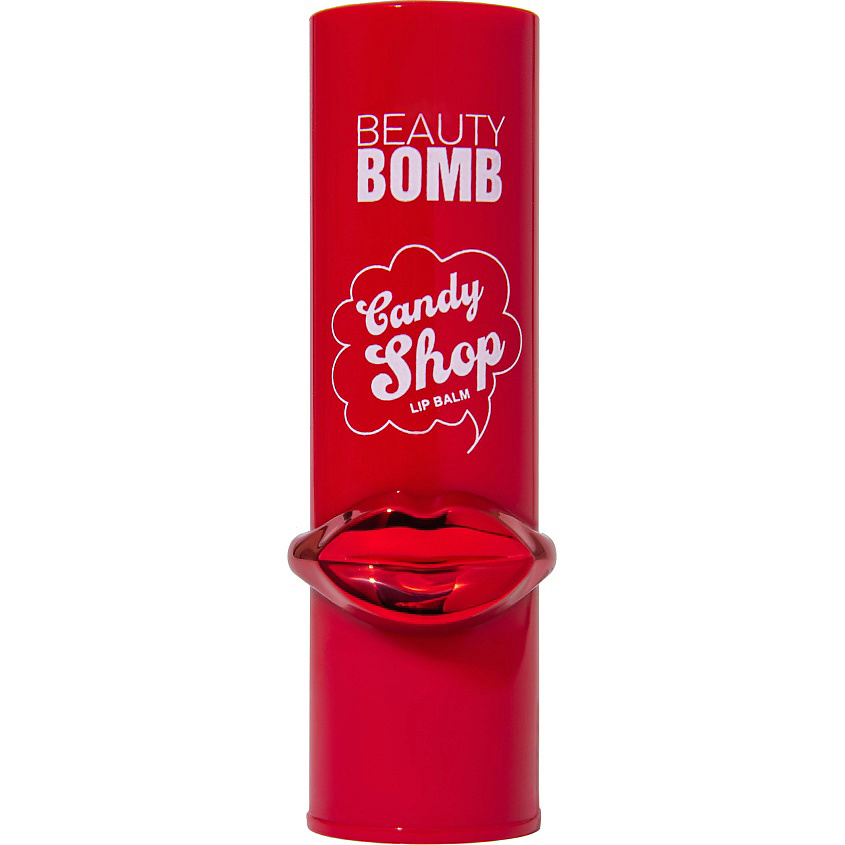 Изображение товара BEAUTY BOMB Бальзам для губ Candy Shop, тон 02 Glam Berry, фиолетовый с блестками, на губах прозрачный, 3 г