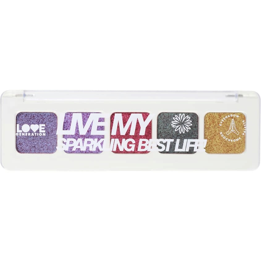 Изображение товара LOVE GENERATION Палетка дуохромных теней для век Live my sparkling best life!, тон 01, 5 оттенков, 5 г