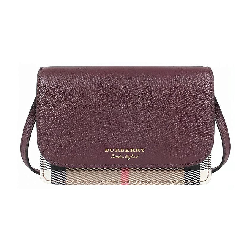Изображение товара BURBERRY Сумка Cotton Linen Blend With Cow Leather Small Square Bag, цвет: Фиолетовый, размер: One Size