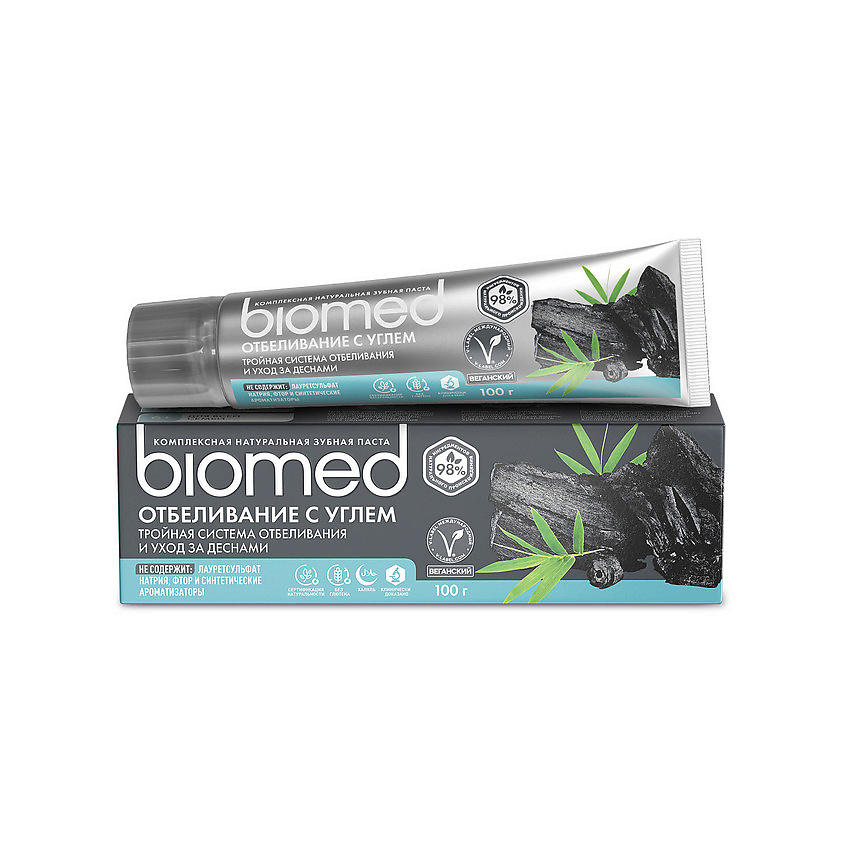 Изображение товара BIOMED Комплексная зубная паста "Отбеливание с углем" Charcoal Whitening, 100 г
