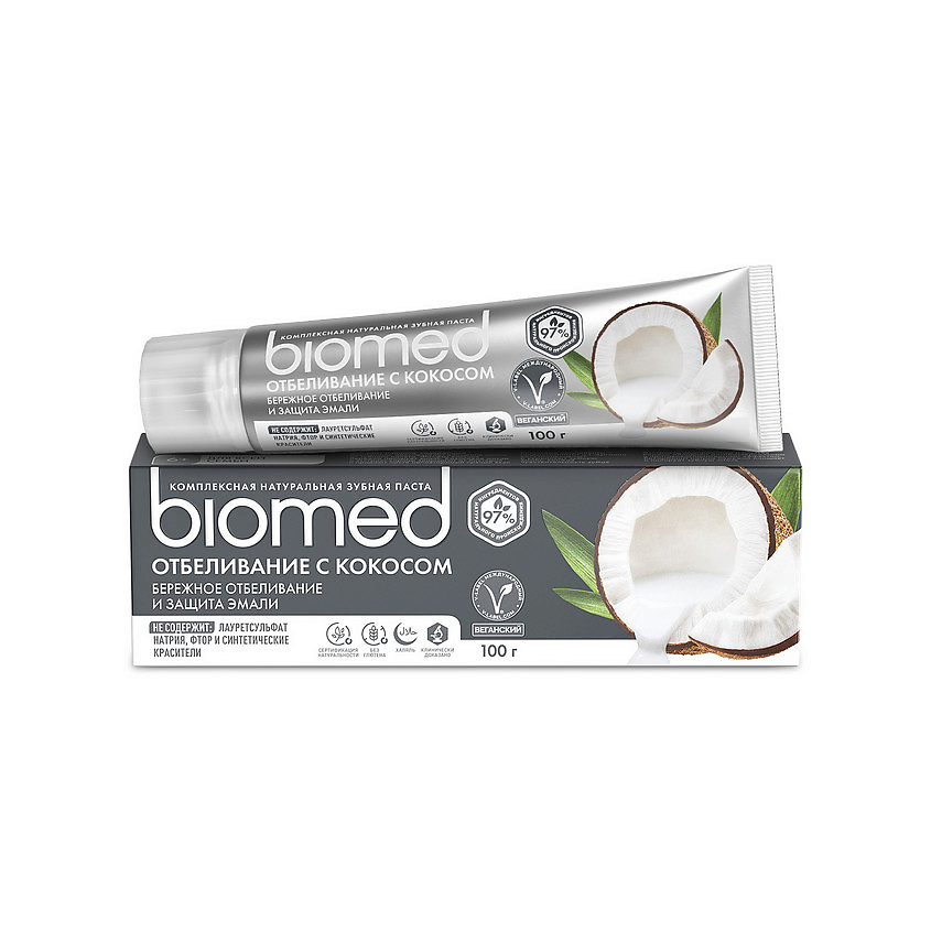 Изображение товара BIOMED Комплексная зубная паста "Отбеливание с кокосом" Coconut Whitening, 100 г