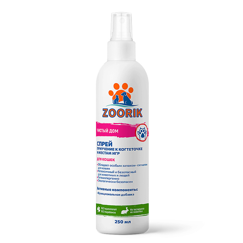 Изображение товара ZOORIK спрей для приучения кошек к когтеточке и играм 250 мл