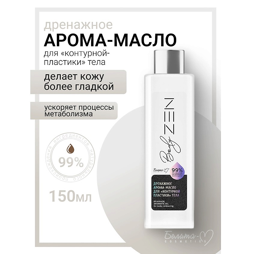 Изображение товара БЕЛИТА-М Масло-арома для "контурной пластики" тела Дренажное BodyZEN, 150 мл