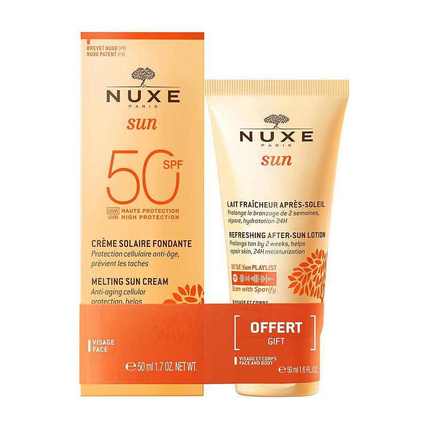 Изображение товара NUXE Набор Sun Melting Cream: Крем для лица SPF50 + Лосьон после загара, 50 мл + 50 мл