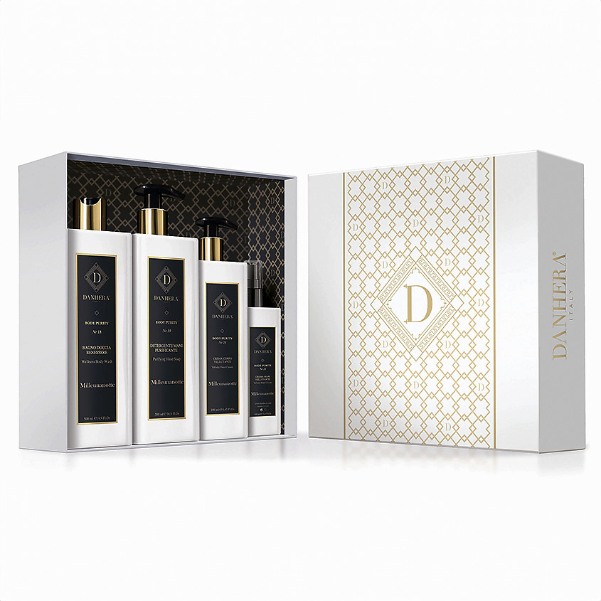 Изображение товара Данхера МильеУнанотте набор средств для ухода за телом 4 предмета 500мл 250мл 100мл