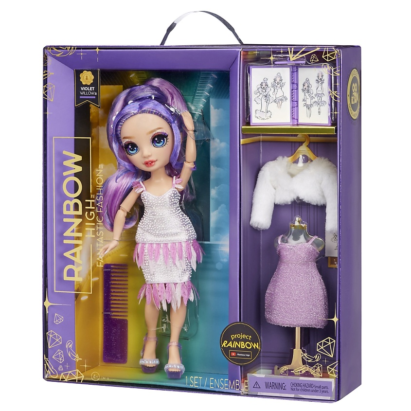 Изображение товара RAINBOW HIGH Кукла Fantastic Виолет фиолетовая с аксессуарами, Рейнбоу Хай Кукла Fantastic Виолет 28 см фиолетов с акс. RAINBOW HIGH
