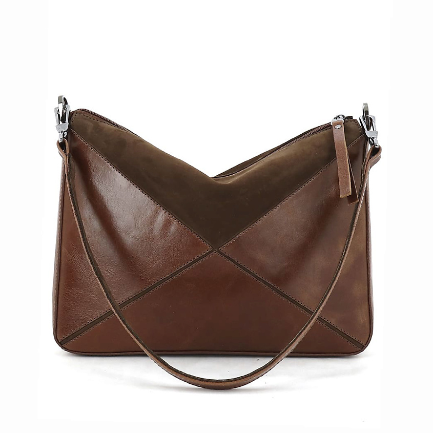 Изображение товара SOLO Сумка багет женская среднего размера из натуральной кожи, коричневый