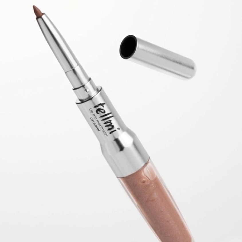 Изображение товара TELLMI Блеск плампер с карандашом для губ комбо набор 3в1, цвет: caramel; 1 шт.