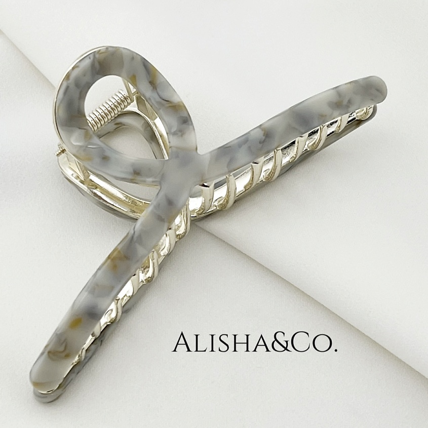 Изображение товара Крабик для волос ALISHA&CO. Pastelle серый премиум качества