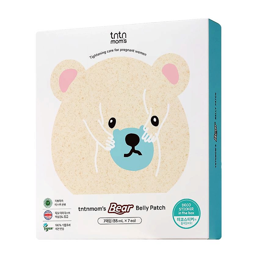 Изображение товара TNTNMOM'S Маска для живота для женщин во время беременности и после родов Bear Belly Patch, 55 мл х 7шт