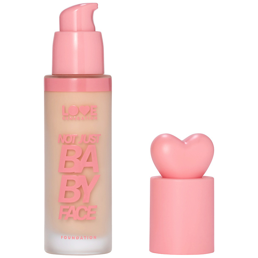 Изображение товара LOVE GENERATION Тональный крем с эффектом естественного сияния Not Just Baby Face, № 02 Light Beige - светло-бежевый, 30 мл