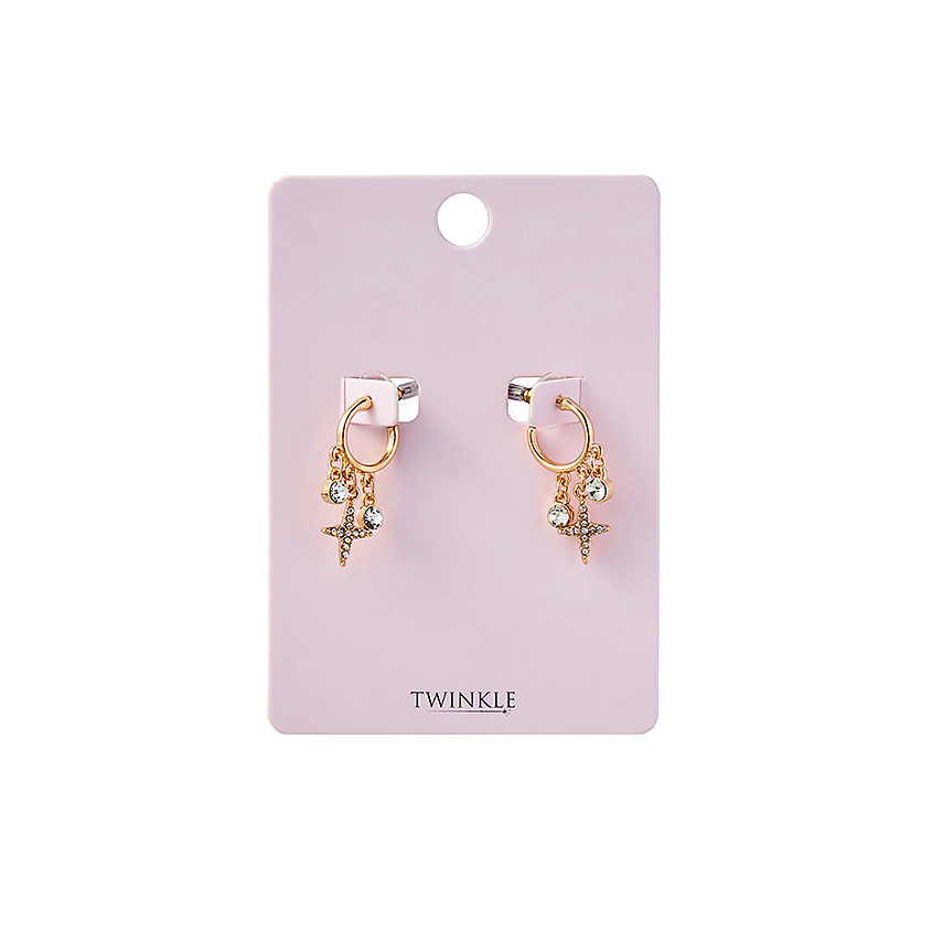 Изображение товара TWINKLE Golden Stars серьги с зеркальным эффектом и звездным дизайном