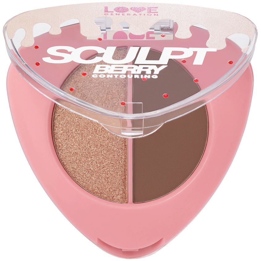 Изображение товара LOVE GENERATION Палетка для контуринга лица SculptBerry шелковистая текстура, № 02 Berry Dream – Тёмно-Коричневый; Золотистый, 6 г