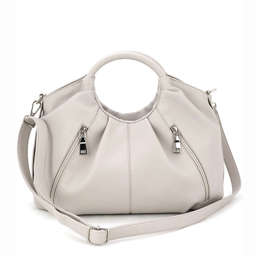 Изображение товара SOLO Сумка женская боулер с круглыми ручками 35-273, бледно бежевая