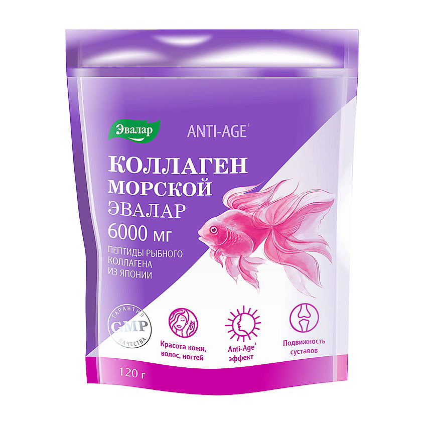 Изображение товара ЭВАЛАР Коллаген морской 120 г для лица суставов и костей с витамином C