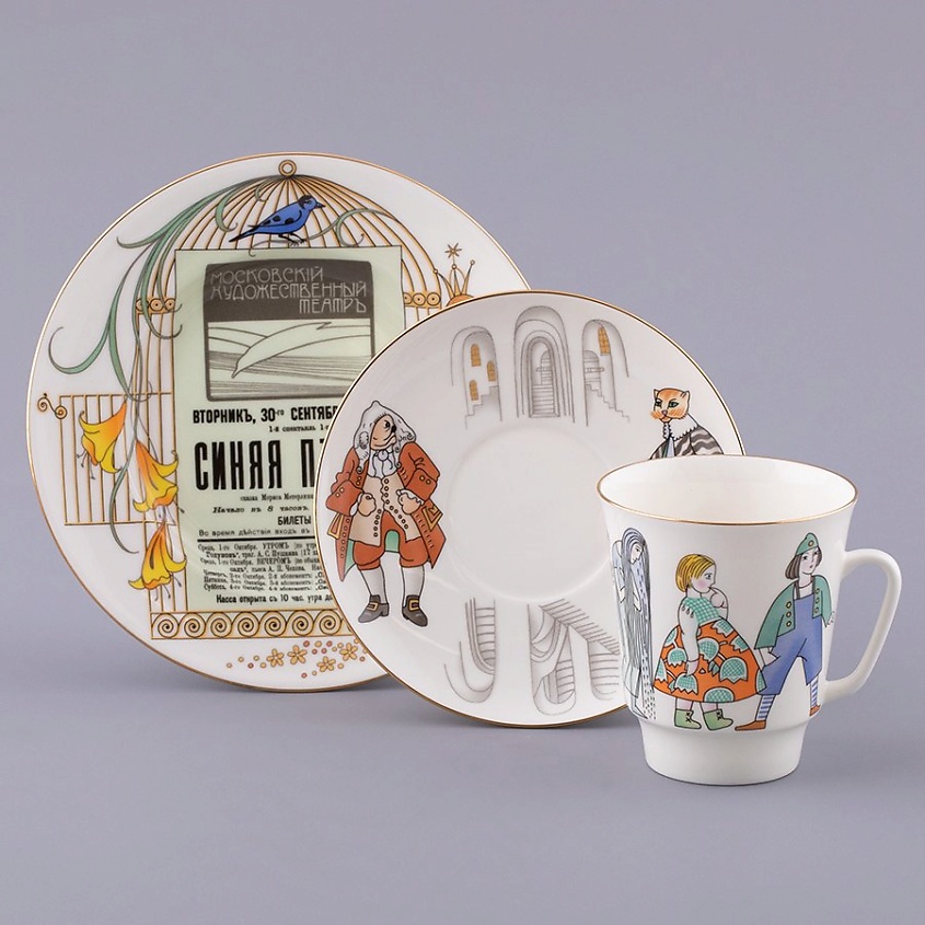 Изображение товара ИМПЕРАТОРСКИЙ ФАРФОРОВЫЙ ЗАВОД Комплект кофейный "Синяя птица", 1 шт.