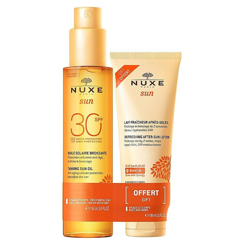 Изображение товара Набор солнцезащитных средств NUXE Sun Care SPF 30 с маслом и молочком для кожи лица и тела