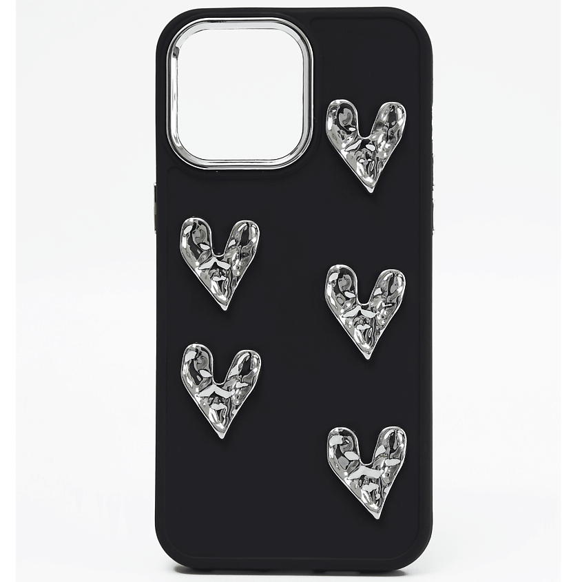 Изображение товара HIZA Чехол на iPhone 16 Pro силикон мягкий яркий с сердцами