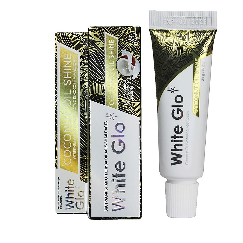Изображение товара Отбеливающая зубная паста с кокосовым маслом WHITE GLO Coconut Oil Shine 24 г