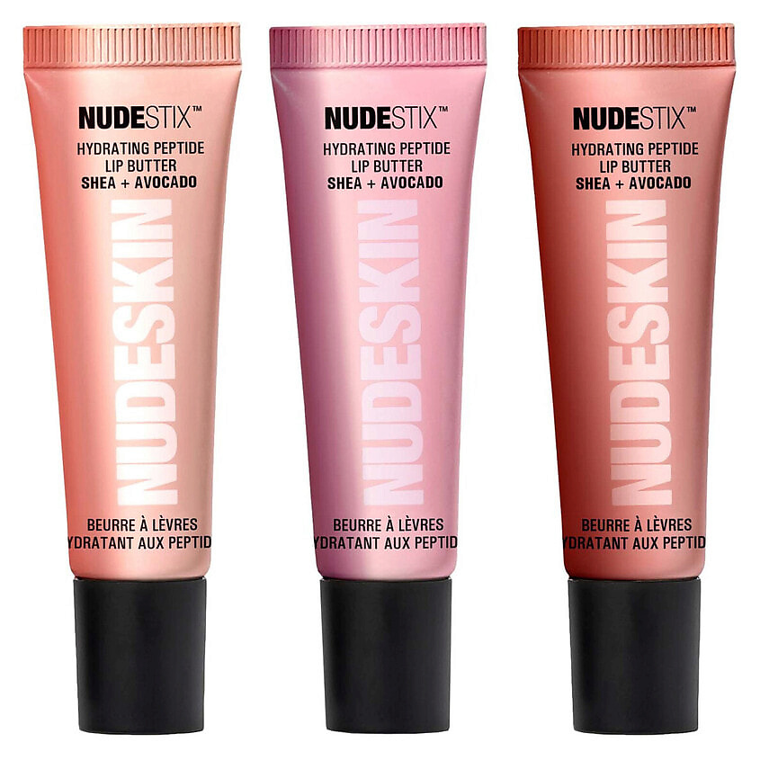 Изображение товара NUDESTIX Увлажняющий набор для губ Nudeglow Lip Hydrating Peptide Lip Butter, 10мл+10мл+10мл