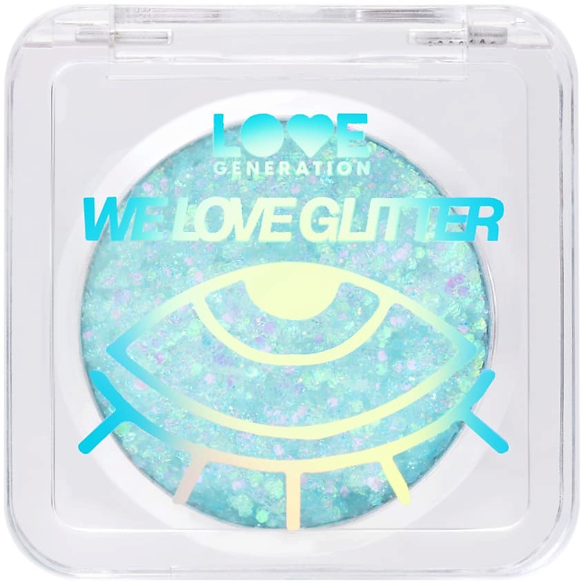 Изображение товара LOVE GENERATION Глиттер для лица We love glitter, 06 serenade - серебристо-зеленый, 1,8 г